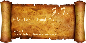 Füleki Tamás névjegykártya